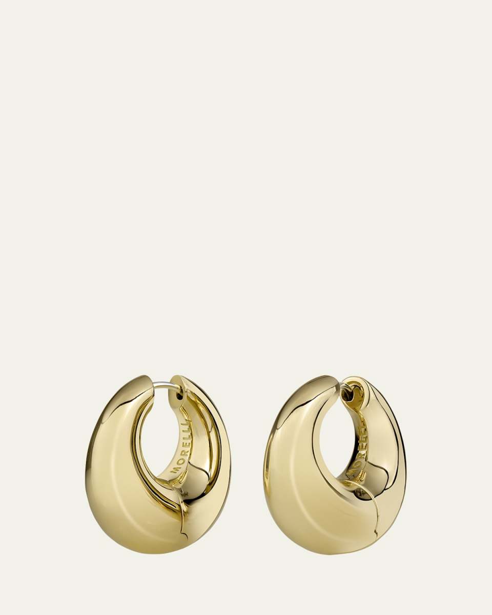 18K Yellow Gold 25mm Tapered Tube Hoop Earrings